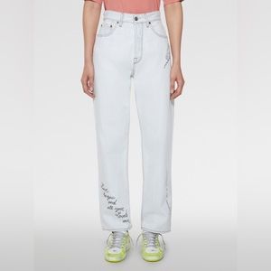 Golden Goose. Brooke jeans in bleached denim with contrasting decorations. S. 25